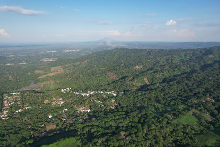 Green rainforest landscape in Nicaragua  aerial drone viewの写真素材