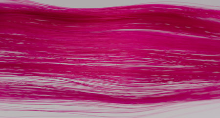 Long pink synthetic hair isolated on white studio backgroundの写真素材