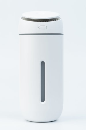 Mobile humidifier for car front view isolated on studio white background
