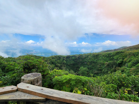Adventure in Nicaragua theme. Volcano hiking in Central Americaの写真素材