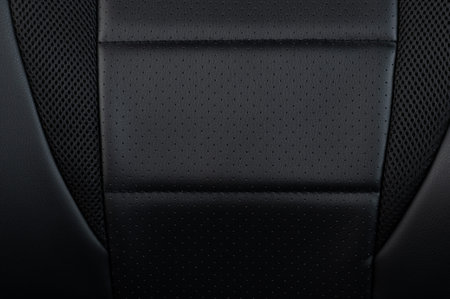 Surface of elegant leather seat flat macro close up viewの写真素材