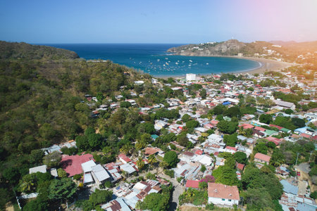 Vacation in tropical beach theme. San Juan del sur  town in Nicaraguaの写真素材