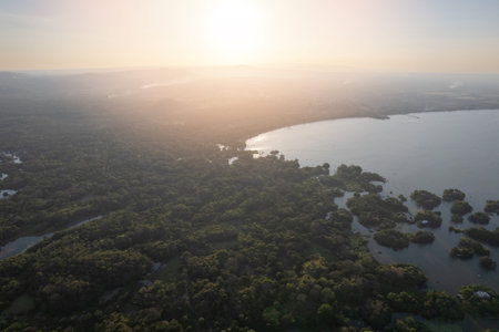 Tourism travel to Nicaragua theme aerial drone view