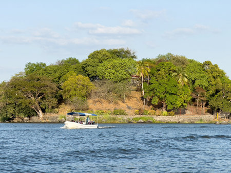 Boat tour tourism theme. Tropical vacation holidayの写真素材