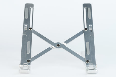 Desk stand for laptop front view isolated on white studio backgroundの写真素材