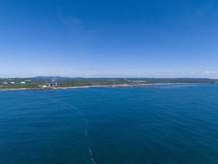 Sandino port bay in Nicaragua landscape aerial drone viewの写真素材
