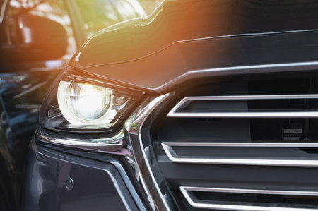 Bright truck led round lamp close up viewの写真素材