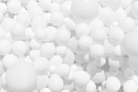 texture many white balloons and different sizeの写真素材