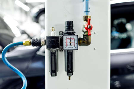 Several water meters. Measurement of water flow.の写真素材