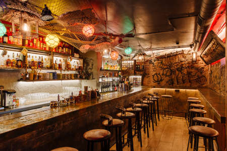 Rome, Italy, 02.03.2018: the interior of the Tiki barのeditorial素材