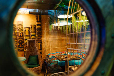 Rome, Italy, 02.03.2018: the interior of the Tiki barのeditorial素材