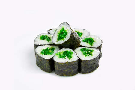 Japan sushi rolls isolated on white backgroundの写真素材