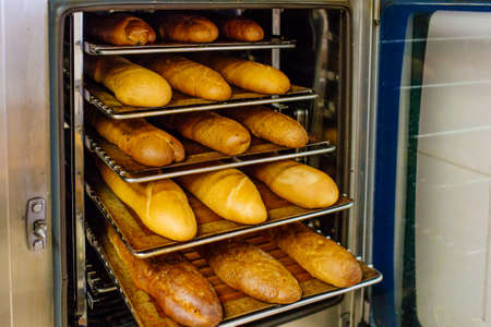 bread baked in the ovenの写真素材