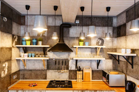 Moscwo, Russia, 06.02.2018: Interior of modern kitchenのeditorial素材