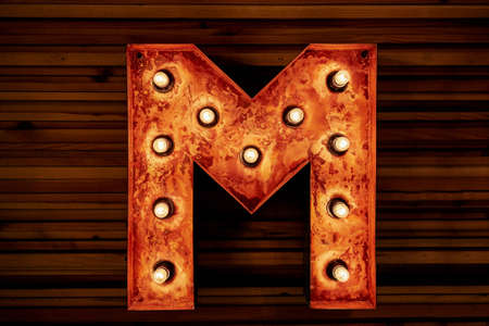 Steampunk mechanical metal alphabet letter M. Photo compilationの写真素材
