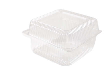 square plastic container on a white background, food packagingの写真素材