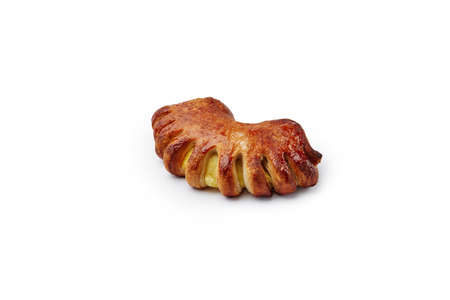Sweet goodness bun with cheese filling isolated on whiteの写真素材