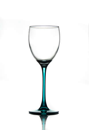 Empty wine glass isolated on white backgroundの写真素材