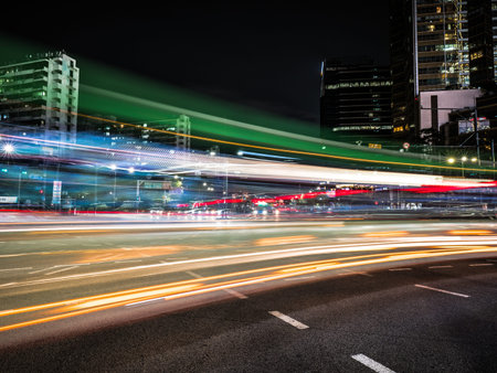 SEOUL / SOUTH KOREA - 10.23.2019: Night time in Seoul. Lights in big city