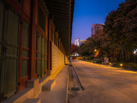 SEOUL / SOUTH KOREA - 10.30.2019: National architecture of Seoul, preserved to this day. Beautiful evening viewのeditorial素材