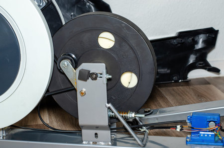 A disassembled running machine or orbitrack.