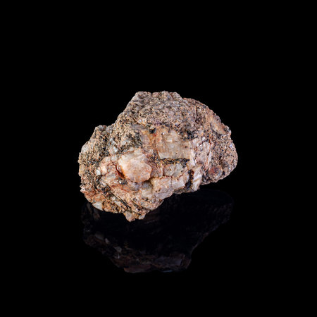 Mineral stone on a black background close-up
