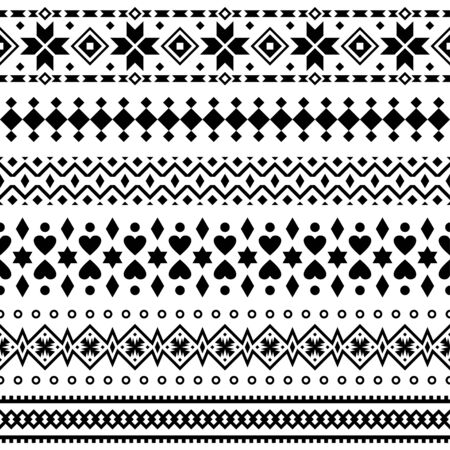 Merry Christmas ethnic Pattern. tribal xmas event design illustration vector. christmas design black white color.のイラスト素材