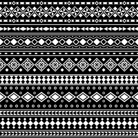 Stripe ethnic seamless pattern. Aztec, peruvian, mexican design Illustration vector in black and...