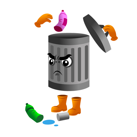Vector Trash doing cleaning of trash and messのイラスト素材