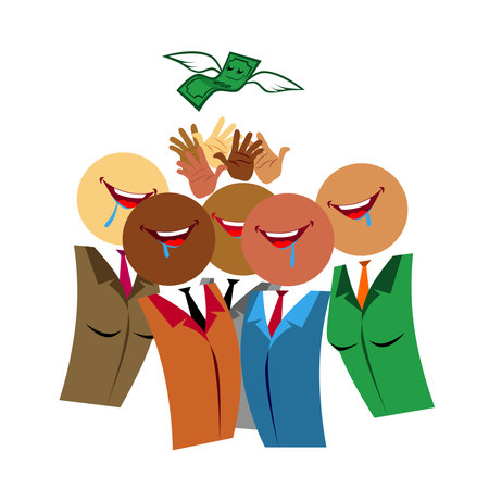 Vector People/Businessmen competition in the pursuit of moneyのイラスト素材