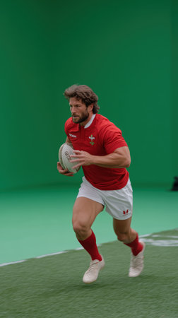 Odessa National Team players in action during the Ukrainian Cup rugby match between Odessa and Kyiv.の素材