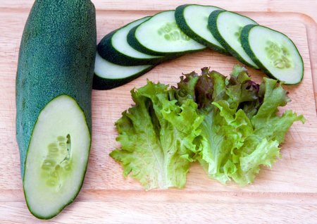 slices, salad, cucumber, vegetable, foodの写真素材
