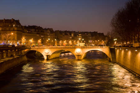 The picture is made in the evening on the Sena river in Parisの写真素材