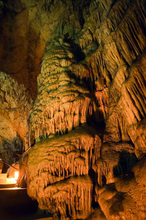 Cave of Dikteon Andron on a plateau of Lasiti Crete. Stalactites and stalagmitesの写真素材