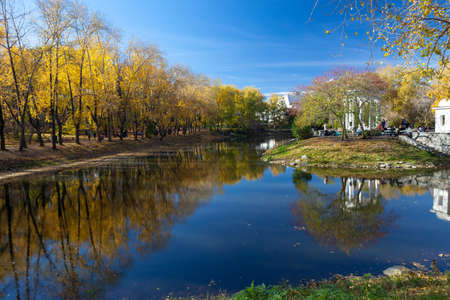 The Haritonovsky garden  park in Ekaterinburg, adjoins Rastorguyevの写真素材