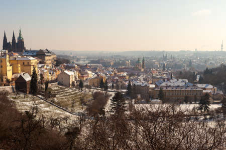 view of Prague from the Prague castleの写真素材