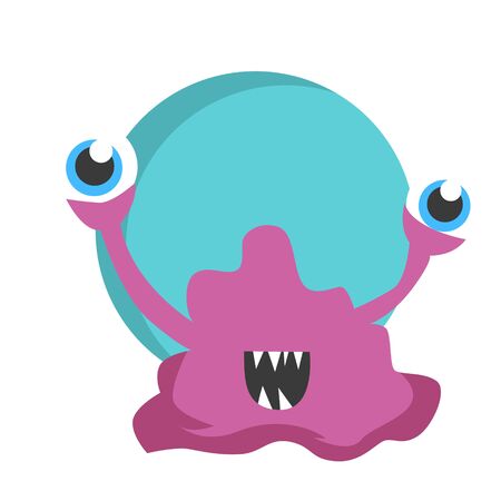 vector illustration of monster cute characterのイラスト素材