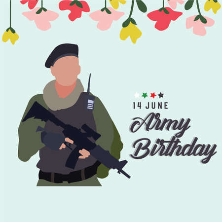 14 Juni. Army Birthdayのイラスト素材