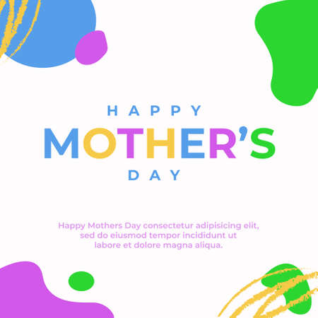 Happy Mothers day greeting card. Vector holiday illustration colorfull. I love you mom.のイラスト素材