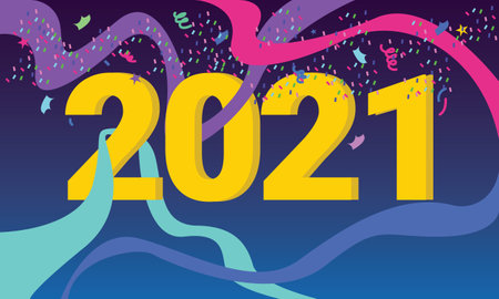 Happy New Year 2021. Vector Greeting Illustrationのイラスト素材