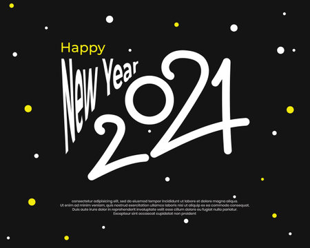 Happy New Year 2021. Vector Greeting Illustrationのイラスト素材