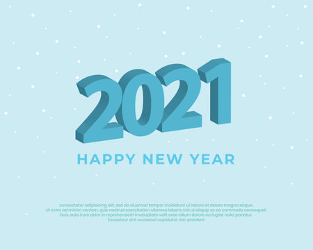 Happy New Year 2021. Vector Greeting Illustrationのイラスト素材
