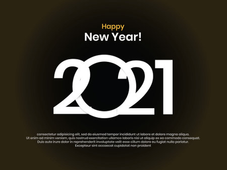 Happy New Year 2021. Vector Greeting Illustrationのイラスト素材