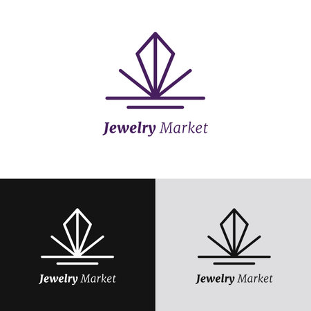 Vector Logo Jewelry Template. Minimalist Vector with Black and White Logo Template. Suitable for your Brand and Business.のイラスト素材