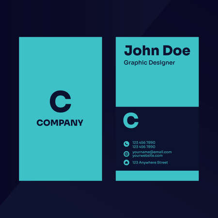 Vertical Layout. Simple and Elegant Business Card Design Templateのイラスト素材