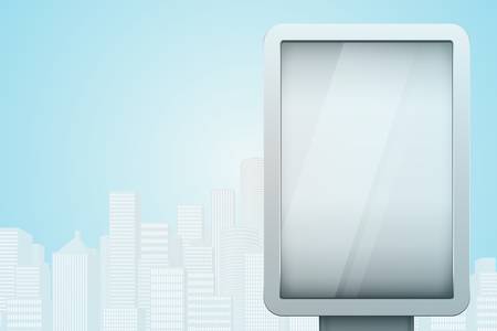 Vector vertical billboard and city backgroundのイラスト素材