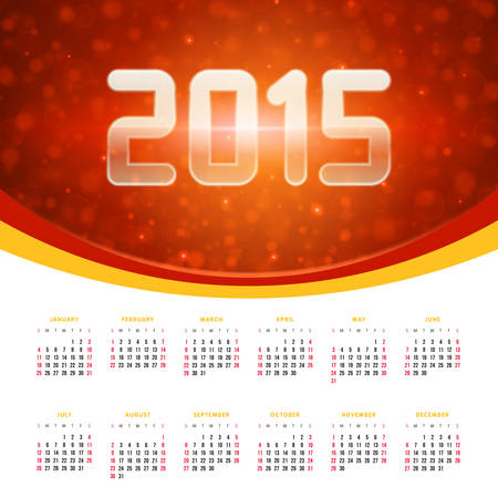 Calendar 2015 design template USA version のイラスト素材