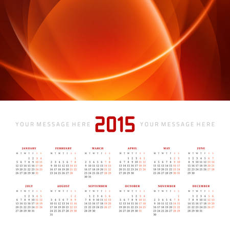 Calendar 2015 vector design template week starts mondayのイラスト素材