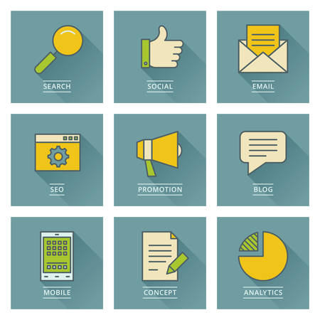 Business infographics vector icons. Social media concept. のイラスト素材