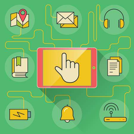 Application and devices infographics with icons eps10のイラスト素材